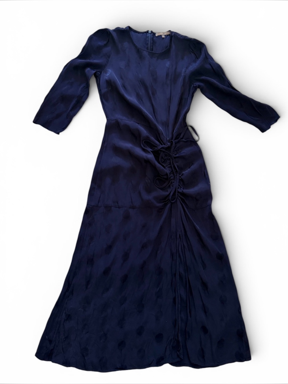 Oliver Bonas blue dot midi dress 8